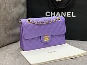 Chanel Flap Bag Purple Caviar Gold 23cm - 5