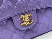 Chanel Flap Bag Purple Caviar Gold 23cm - 4