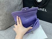 Chanel Flap Bag Purple Caviar Silver 23cm - 6