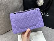 Chanel Flap Bag Purple Caviar Silver 23cm - 4