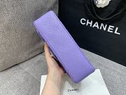 Chanel Flap Bag Purple Caviar Silver 23cm - 2