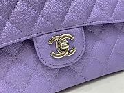 Chanel Flap Bag Purple Caviar Silver 23cm - 3