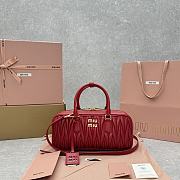 Miu Miu Arcadie Matelassé Nappa Bag Red 27x9x12cm - 1