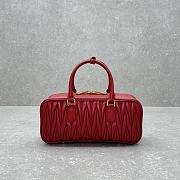 Miu Miu Arcadie Matelassé Nappa Bag Red 27x9x12cm - 5