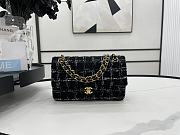 Chanel Medium Flap Bag Black Tweed 25cm - 1