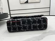 Chanel Medium Flap Bag Black Tweed 25cm - 5