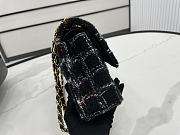 Chanel Medium Flap Bag Black Tweed 25cm - 4