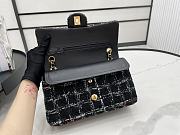 Chanel Medium Flap Bag Black Tweed 25cm - 3