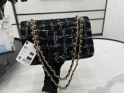 Chanel Medium Flap Bag Black Tweed 25cm - 2