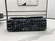 Chanel Medium Flap Bag Black Tweed Gold 25cm - 5