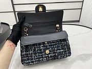 Chanel Medium Flap Bag Black Tweed Gold 25cm - 4