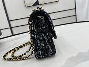 Chanel Medium Flap Bag Black Tweed Gold 25cm - 2