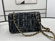 Chanel Small Flap Bag Black Tweed Gold 20cm - 5