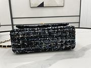 Chanel Small Flap Bag Black Tweed Gold 20cm - 3