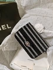 Chanel Flap Evening Bag Strass Silver Black 13x21x8cm - 6