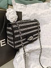 Chanel Flap Evening Bag Strass Silver Black 13x21x8cm - 5