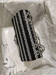 Chanel Flap Evening Bag Strass Silver Black 13x21x8cm - 3