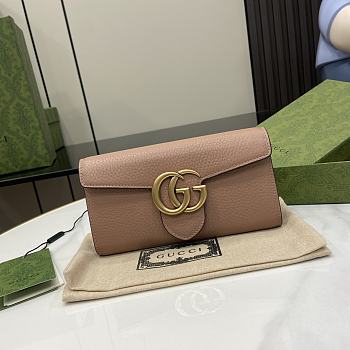 Gucci Wallet Marmont Rose Pink 19.5x10x2.5cm