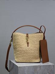 YSL LE 37 Woven Raffia Leather Bag 20x25x16cm - 1