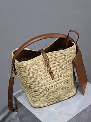 YSL LE 37 Woven Raffia Leather Bag 20x25x16cm - 5