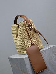 YSL LE 37 Woven Raffia Leather Bag 20x25x16cm - 4