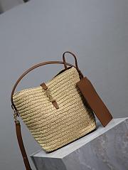 YSL LE 37 Woven Raffia Leather Bag 20x25x16cm - 3