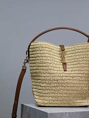 YSL LE 37 Woven Raffia Leather Bag 20x25x16cm - 2