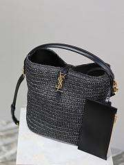 YSL LE 37 Woven Raffia Black Leather Bag 20x25x16cm - 2