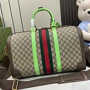 Gucci Savoy Medium Duffle Bag Beige Green 44x28.5x24.5cm - 4