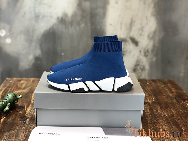 Balenciaga Speed 2.0 Lace-Up Sneaker Blue - 1