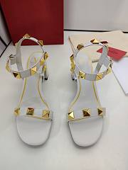 Valentino Garavani Roman Stud Heel Sandals White 6cm - 4