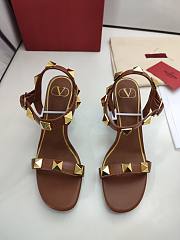 Valentino Garavani Roman Stud Heel Sandals Brown 6cm - 5