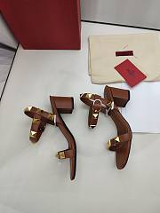 Valentino Garavani Roman Stud Heel Sandals Brown 6cm - 4