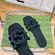 Gucci Rubber Black Slides - 4