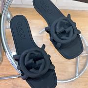 Gucci Rubber Black Slides - 2