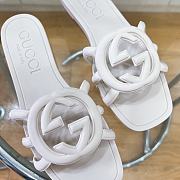 Gucci Rubber White Slides - 5