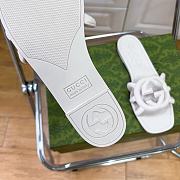 Gucci Rubber White Slides - 4