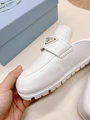 Prada Leather White Mules - 5