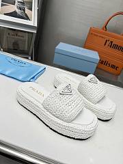 Prada Crochet Flat Slides White - 1