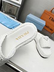 Prada Crochet Flat Slides White - 3