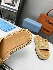 Prada Crochet Flatform Slides Natural - 4