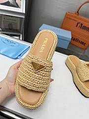 Prada Crochet Flatform Slides Natural - 2