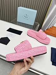 Prada Crochet Flatform Slides Pink - 5