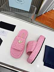 Prada Crochet Flatform Slides Pink - 4