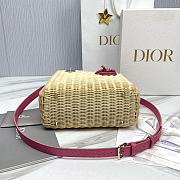 Dior Lady Bag Pink Wicker 24cm - 3