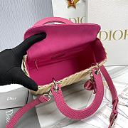 Dior Lady Bag Pink Wicker 24cm - 4