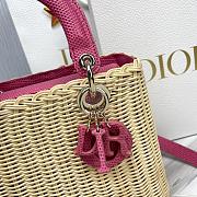 Dior Lady Bag Pink Wicker 24cm - 2