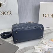 Dior Medium Lady Bag Navy Blue 24x20x11cm - 6