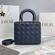 Dior Medium Lady Bag Navy Blue 24x20x11cm - 5