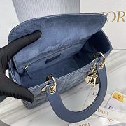 Dior Medium Lady Bag Navy Blue 24x20x11cm - 3